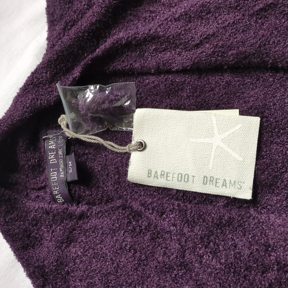 Barefoot Dreams Bamboo Chic Lite Purple Calypso Wrap Cardigan Sweater S/M✨ NEW! - Picture 9 of 16